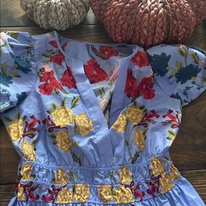 Anthropologie Somerset Maxi Dress Floral Blue Dress M